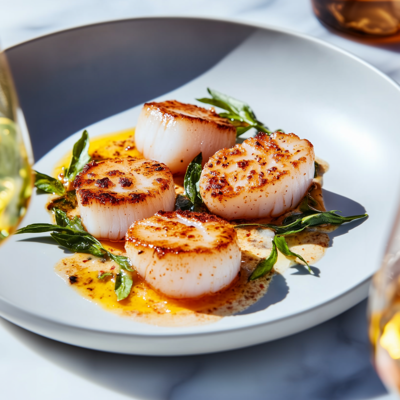 Heta stekta pilgrimsmusslor