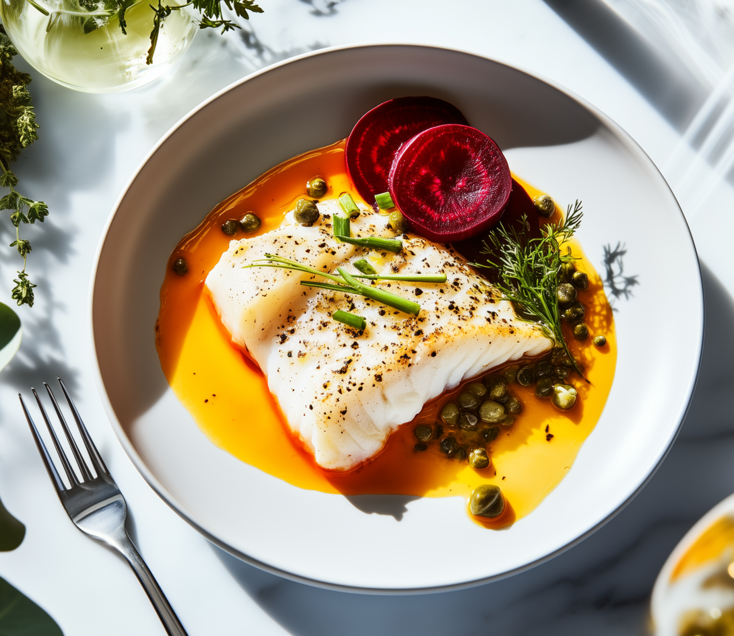 Gösfilé med rödbetor & kapris